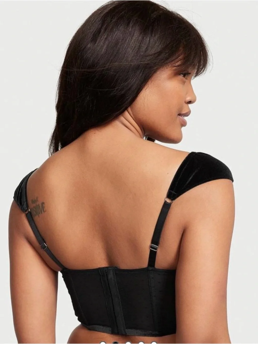 Victorias Secret Dream Angels Velvet Corset Top- Black- Size Medium- DD